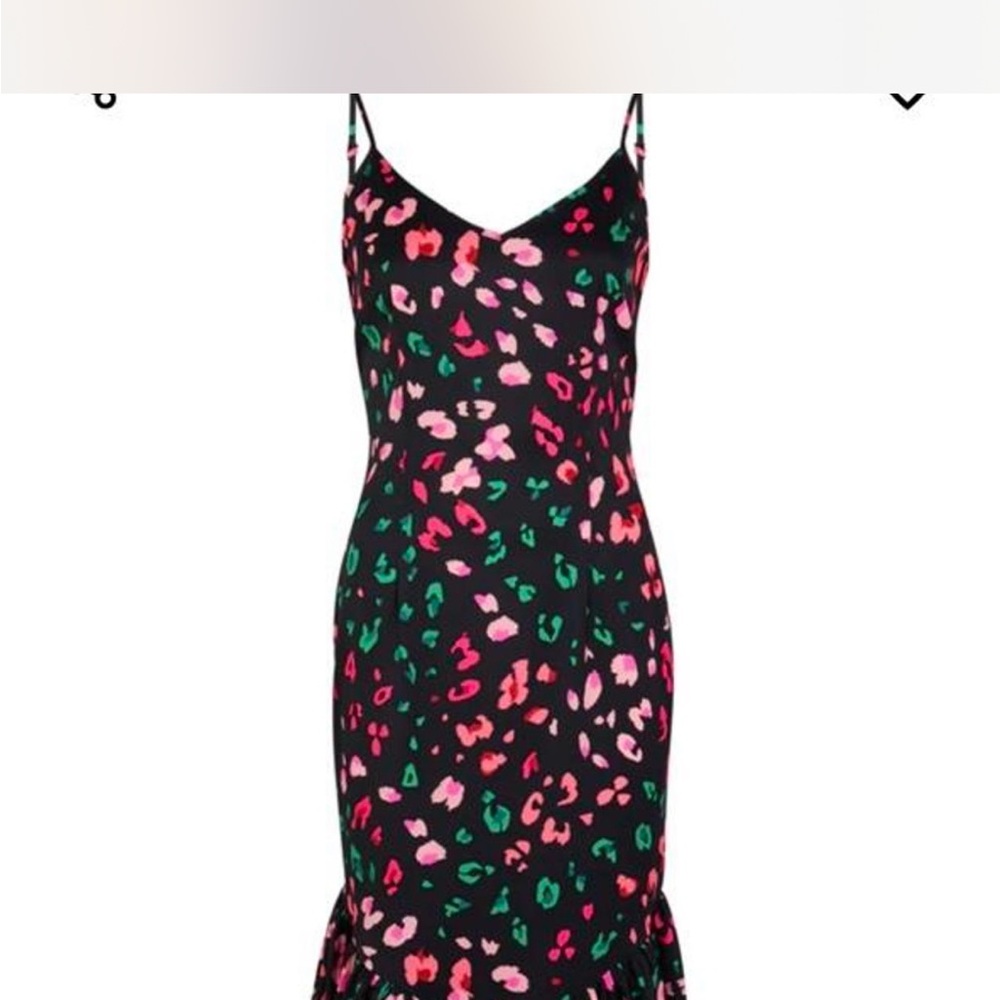 Never Fully Dressed Black Dress with Pink and Green Floral - Picture 6 of 9